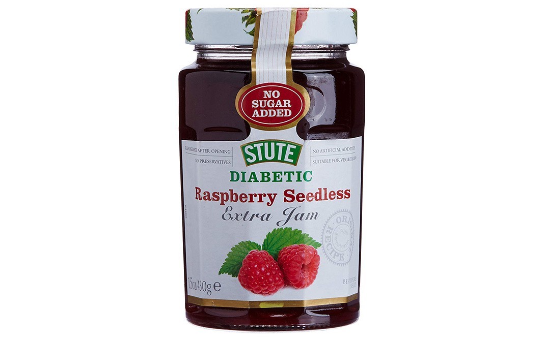 Stute Diabetic Raspberry Seedless - Extra Jam   Glass Jar  430 grams